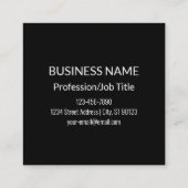 Carte De Visite Carré Votre logo | Logo ou conception unique (Dos)