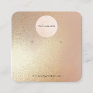 Carte De Visite Carré Votre Logo Moderne Gold Shimmer Écran d'oreille