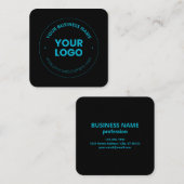 Carte De Visite Carré Votre logo | Nom commercial et site Web modifiable (Devant / Derrière)