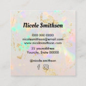 Carte De Visite Carré votre logo opal blanc (Dos)