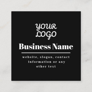 Carte De Visite Carré Votre logo rétro-moderne noir et blanc