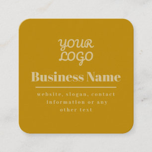Carte De Visite Carré Votre logo rétro-moderne or foncé et clair