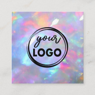 Carte De Visite Carré votre logo sur la photo de gemstone opal
