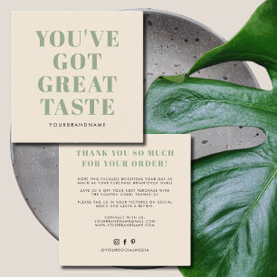 Carte De Visite Carré Vous avez un grand goût merci