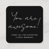 Carte De Visite Carré Vous Êtes Super Moderne Script Black Revendeur Mer (Devant)