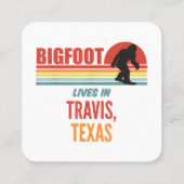 Carte De Visite Carré Vues De Bigfoot À Travis Texas (Dos)