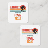 Carte De Visite Carré Vues De Bigfoot À Travis Texas (Devant / Derrière)