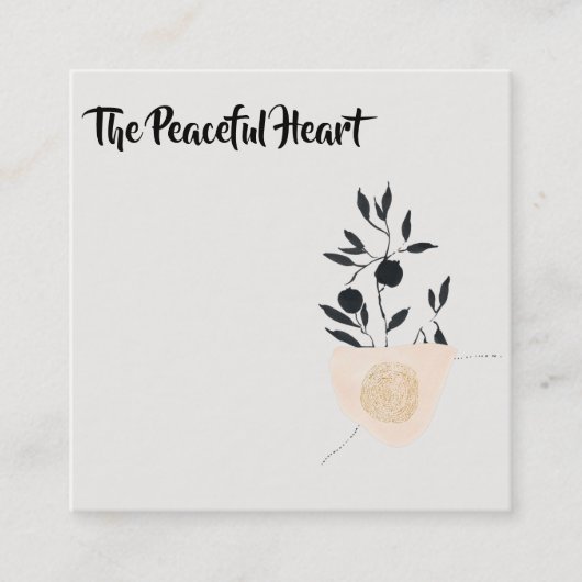 Carte De Visite Carré *~* Wabi Sabi Abstrait AR27 Encre minimale simple  (Devant)