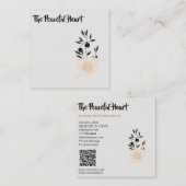 Carte De Visite Carré *~* Wabi Sabi Abstrait AR27 Encre minimale simple  (Devant / Derrière)