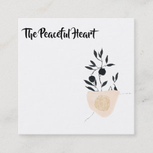 Carte De Visite Carré *~* Wabi Sabi Abstrait Encre minimale simple  QR A