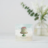 Carte De Visite Carré Watercolor Cake Baker Artisan Bakery (Debout devant)
