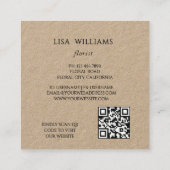 Carte De Visite Carré Watercolor Floral Frame Kraft (Dos)