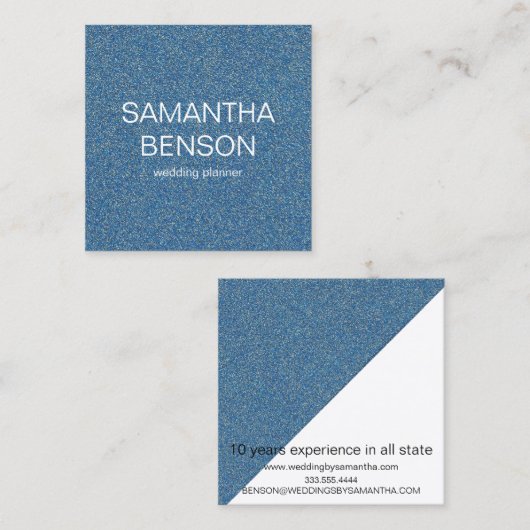 Carte De Visite Carré Wedding planner d'aquarelle turquoise (Devant / Derrière)