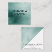 Carte De Visite Carré Wedding planner d'aquarelle turquoise (Devant / Derrière)