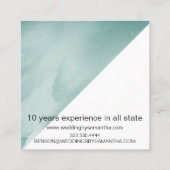 Carte De Visite Carré Wedding planner d'aquarelle turquoise (Dos)
