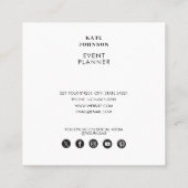 Carte De Visite Carré Wedding planner de l'événement Photo QR Code média (Dos)