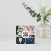 Carte De Visite Carré Wedding planner de l'événement Photo QR Code média (Debout devant)