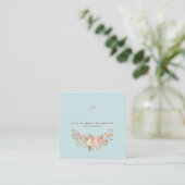 Carte De Visite Carré Wedding planner floral monogramme classique (Debout devant)