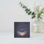 Carte De Visite Carré Wedding planner floral Monogramme de la marine (Debout devant)
