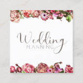 Carte De Visite Carré Wedding planner professionnel Elegant Blush & Pink (Devant)