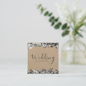 Carte De Visite Carré Wedding planner professionnel élégant Rustique Flo (Debout devant)