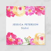 Carte De Visite Carré Wedding planner rose blanc (Devant)