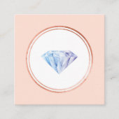 Carte De Visite Carré Wedding planner rose Gold et Blush Diamond (Devant)