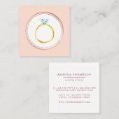 Carte De Visite Carré Wedding planner rose or et rose diamant (Devant / Derrière)