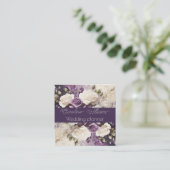 Carte De Visite Carré Wedding planner Rose romantique blanc violet (Debout devant)