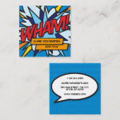Carte De Visite Carré WHAM Fun Retro Comic Book (Devant / Derrière)
