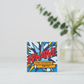 Carte De Visite Carré WHAM Fun Retro Comic Book (Debout devant)