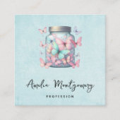 Carte De Visite Carré Whimsical Butterflies in a Jar (Devant)