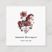 Carte De Visite Carré Whimsical Carousel Horse Image (Devant)
