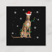 Carte De Visite Carré Whippet Christmas Light mignet Père Noël Whippet X (Devant)