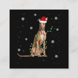 Carte De Visite Carré Whippet Christmas Light mignet Père Noël Whippet X