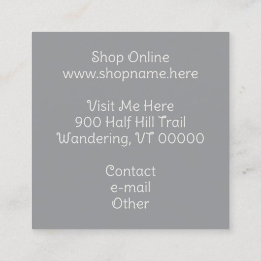 Carte De Visite Carré White Alpaca Fiber Yarn (Dos)