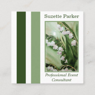 Carte De Visite Carré White Lily of the Valley Event Planner