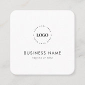 Carte De Visite Carré White Minimalist Custom Logo Entreprise Profession (Devant)