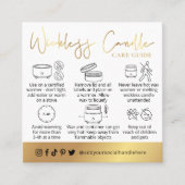 Carte De Visite Carré Wickless Candle Gold Script Logo Lux Care Card (Devant)