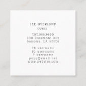 Carte De Visite Carré Wilderness Chambres d'hôte (Dos)