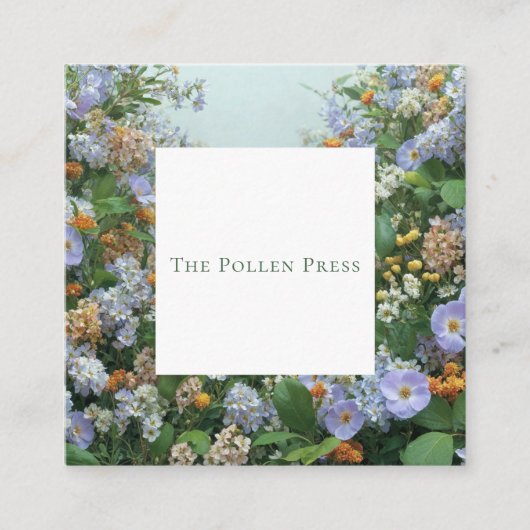 Carte De Visite Carré Wildflower Bohemian Square Frame Rustic Floral (Devant)