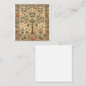 Carte De Visite Carré William Morris Arbre De Vie (Devant / Derrière)