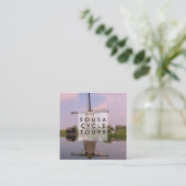 Carte De Visite Carré Windmill Dutch Kinderdijk Photo Voyage (Debout devant)