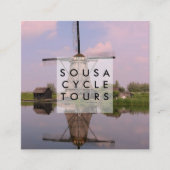 Carte De Visite Carré Windmill Dutch Kinderdijk Photo Voyage (Devant)