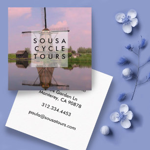 Carte De Visite Carré Windmill Dutch Kinderdijk Photo Voyage