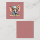 Carte De Visite Carré Wise Baby Elephant (Devant / Derrière)