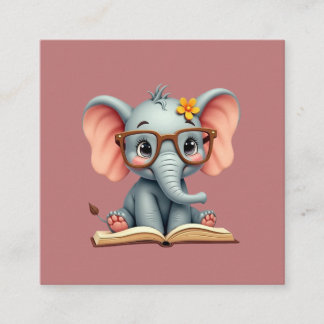 Carte De Visite Carré Wise Baby Elephant