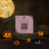 Carte De Visite Carré Witchy Lavender Halloween Quick Response Card