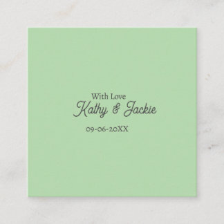 Carte De Visite Carré With love add couple name wedding simple minimal 
