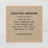 Carte De Visite Carré Wreath Merci Kraft (Dos)